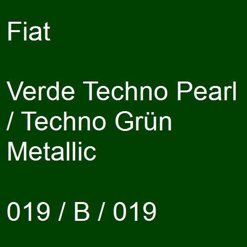 Fiat, Verde Techno Pearl / Techno Grün Metallic, 019 / B / 019.
